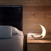 Luceplan Curl Table Lamp on Bedside Table