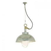 Original BTC Shipyard Pendant Galvanised Silver Frosted Glass