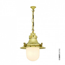 Original BTC Ships Decklight Polished Brass Opal Glass