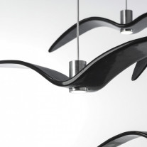 Close Up of Black Brokis Night Birds Suspension Lights