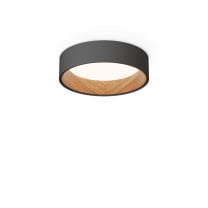 Vibia Duo Round LED Ceiling Light Small Graphite Walnut