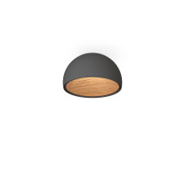 Vibia Duo Ceiling Dome LED Light Small Graphite Walnut