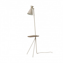 Warm Nordic Cone Floor Lamp with Table Pure Cashmere with Teak Table