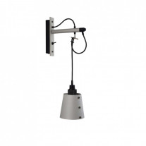 Buster + Punch Hooked Wall Light - Small, Stone & Smoked Bronze