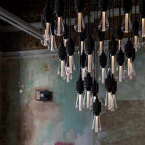Buster & Punch Heavy Metal Chandelier 31.0 Classic Cascade Steel Suspension Smoked Bulb