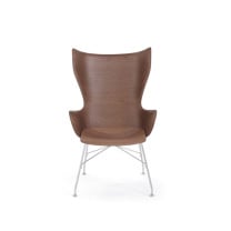 Kartell Smart Wood K/Wood Chair - Dark Wood, Slatted Ash, Chrome