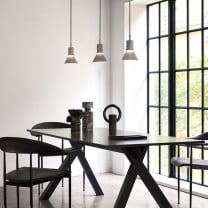 Anglepoise Type 80 Pendant Grey Mist Above Dining Table