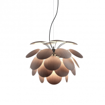 Marset Discoco Pendant Light Wood and Chrome