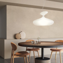 KDLN E.T.A. SAT Pendant White Above Dining Table