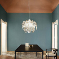 Medium Luceplan Hope Suspension Light Above a Dining Table