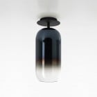 Artemide Gople Ceiling Light Blue Sapphire Shade / Black Base