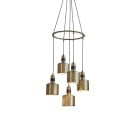 Bert Frank Riddle Cluster Pendant Light 5 Antique Brass