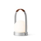 Audo Copenhagen Carrie Leather LED Portable Lamp - Brushed Aluminium