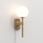 Astro Tacoma Single Wall Light Antique Brass Glass Shade 