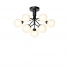 Nuura Apiales 9 Ceiling Light Satin Black/Opal White Glass