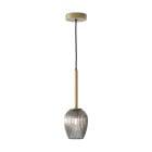 Astro Tacoma Pendant Antique Brass Tacoma Tulip Ribbed Smoke