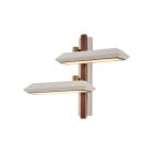 Bert Frank Rinato LED Double Wall Light Right Antique Brass White