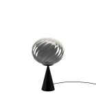 Tom Dixon Whirl Fat Cone LED Table Lamp Silver Black Off