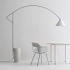 HAY Compass Floor Lamp Beside Desk - Off