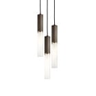 J. Adams & Co Flume 50 3 Drop Pendant Bronze - Frosted Glass
