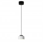 Santa & Cole HeadHat Bowl LED Pendant Small White with Black Surface Canopy
