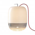 Prandina Gong T3 Table Lamp White with Red Cable
