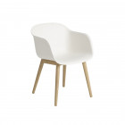 Muuto Fiber Armchair - Normal Shell Natural White/Oak