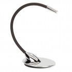 Original BTC Nimbus Table Lamp Polished Nickel/Brown Leather