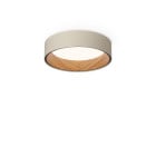 Vibia Duo Round LED Ceiling Light Small Cream Walnut