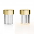 Flos Last Order LED Portable Lamp Polished Brass Fluted Base