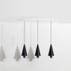 Petite Friture Cherry LED Linear Pendant Black & Rainbow