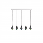 Petite Friture Cherry LED Multiple Cluster Pendant Linear Black & Rainbow