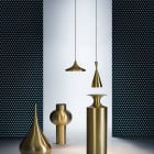 Tom Dixon Beat Wide and Tall Pendant Light in all Brass