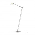 Luceplan Berenice Floor Lamp in Aluminium with a Green Diffuser