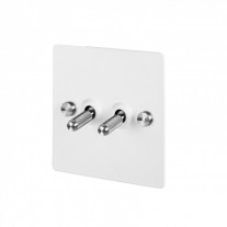 Buster + Punch 2G Toggle Switch White/Steel