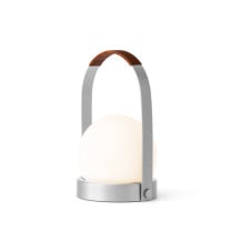 Audo Copenhagen Carrie Leather LED Portable Lamp - Brushed Aluminium