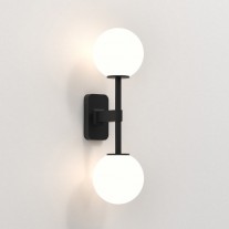 Astro Tacoma Twin Wall Light Matt Black Glass Shade 