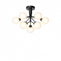 Nuura Apiales 9 Ceiling Light Satin Black/Opal White Glass