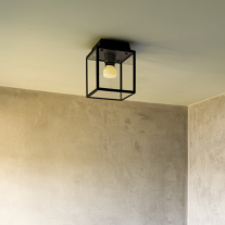 Gun Metal Buster + Punch Caged Wet Ceiling Light