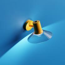 Zero Compose Wall Light - Large Yellow With Glass Shade