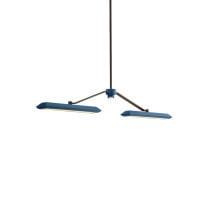 Bert Frank Rinato LED Linear Chandelier 2 Dark Bronze Blue