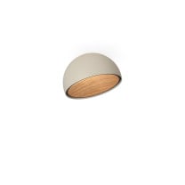 Vibia Duo Ceiling Dome Angled LED Light Small Cream Walnut