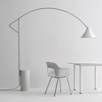 HAY Compass Floor Lamp Beside Desk - Off