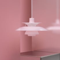 Louis Poulsen PH 5 320 Opal Pendant - Opal Pale Rose Lifestyle