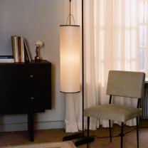 Gubi Silk Lantern Floor Lamp Lifestyle Chair