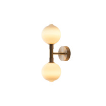 SkLO Stem 2x Wall / Ceiling Light White - Brushed Brass (on)