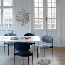 Verpan Spiral SP01 Pendant Silver Above Table