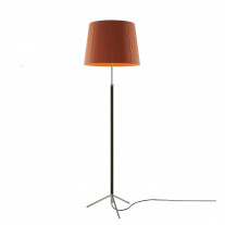 Santa & Cole Pie de Salon G1 Floor Lamp Terracotta Shade with Chrome Plated Structure