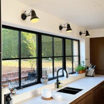 Anglepoise Original 1227 Brass Wall Light Jet Black in Kitchen