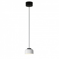 Santa & Cole HeadHat Bowl LED Pendant Small White with Black Surface Canopy